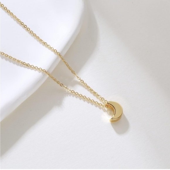 Gold 14k Gold Plated Moon Pendant Necklace - Picture 6 of 6